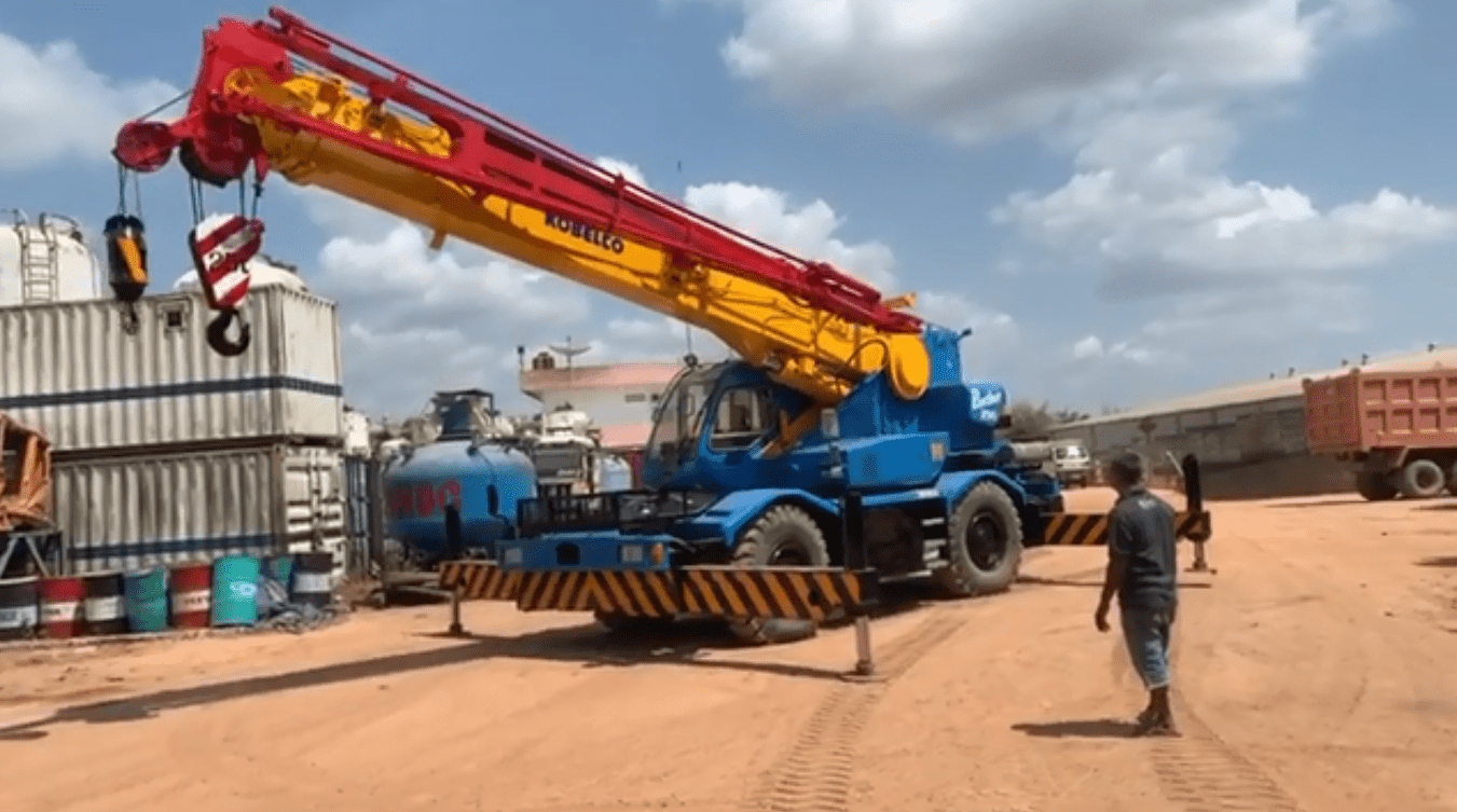 Rough Terrain Crane On Action